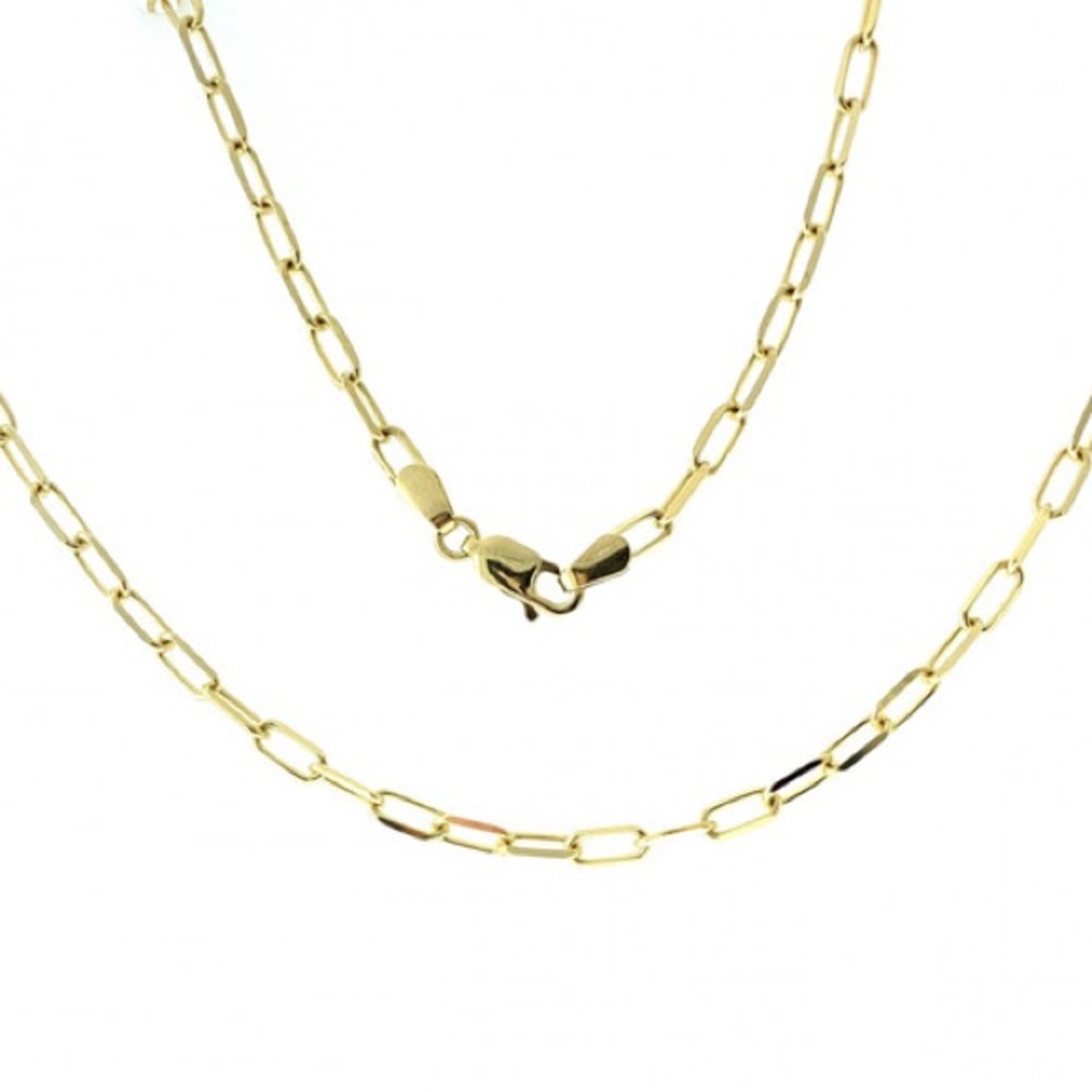 24 HRS SALE ONLY
 - 14k Yellow Gold Paperclip Chain Cable Bracelet Necklace 18"